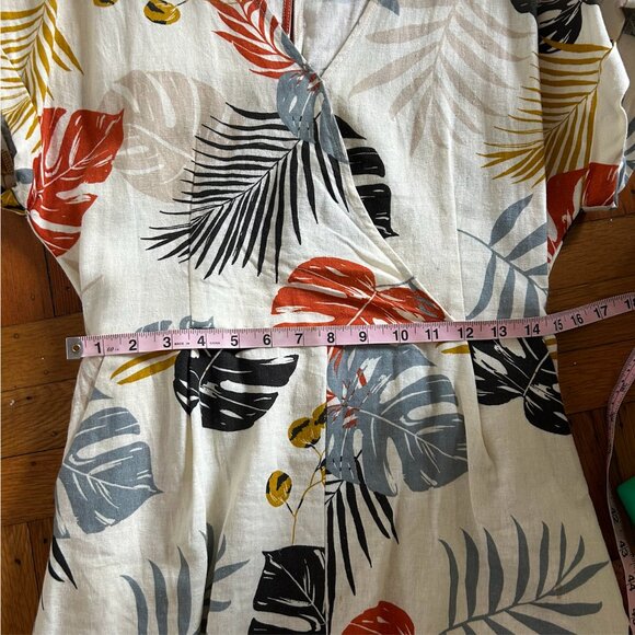 All In Favor Tropical Print Romper – Size Large | Nordstrom | Short Sleeve Wrap - Picture 6 of 6